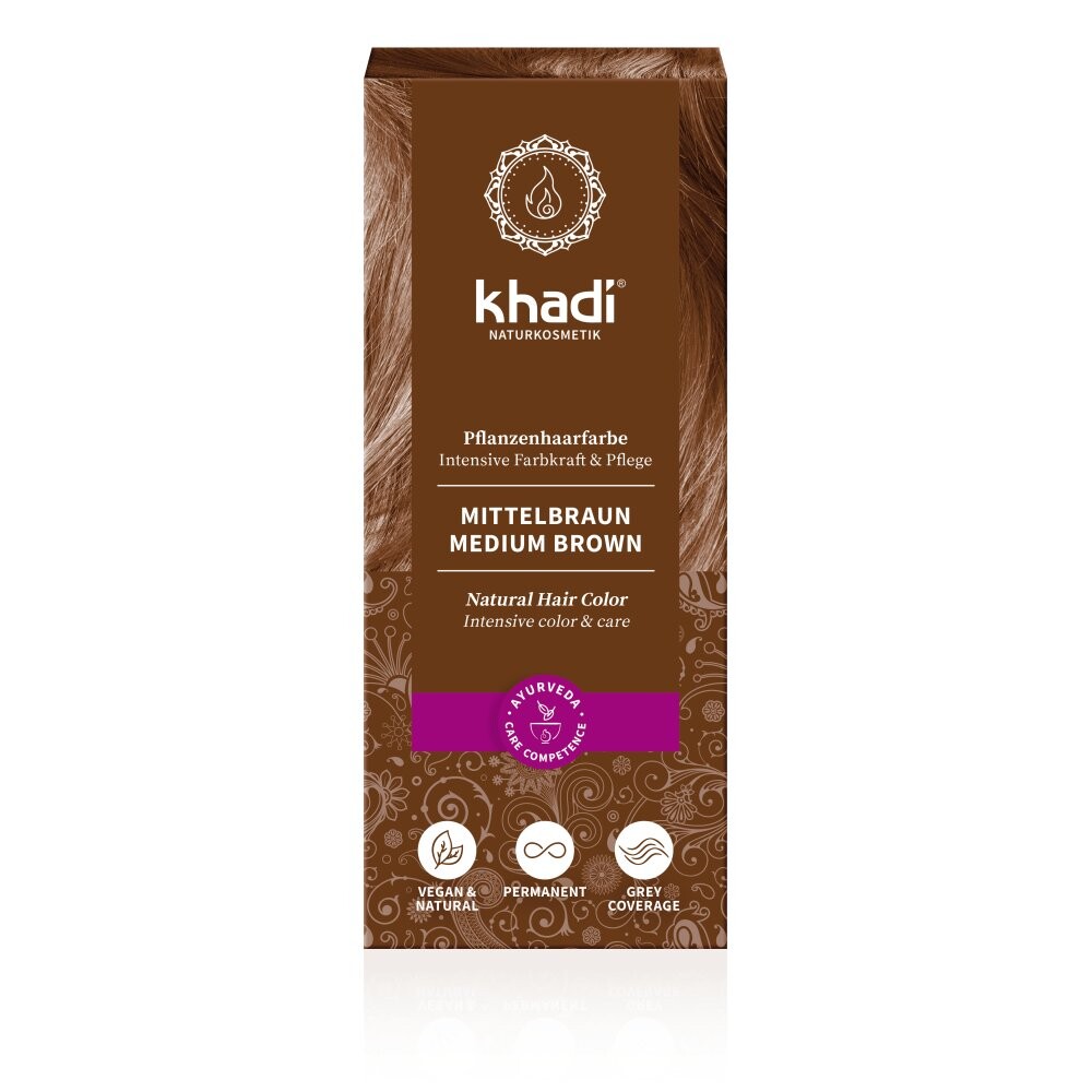 

Khadi, хна для волос Medium Brown, 100 г