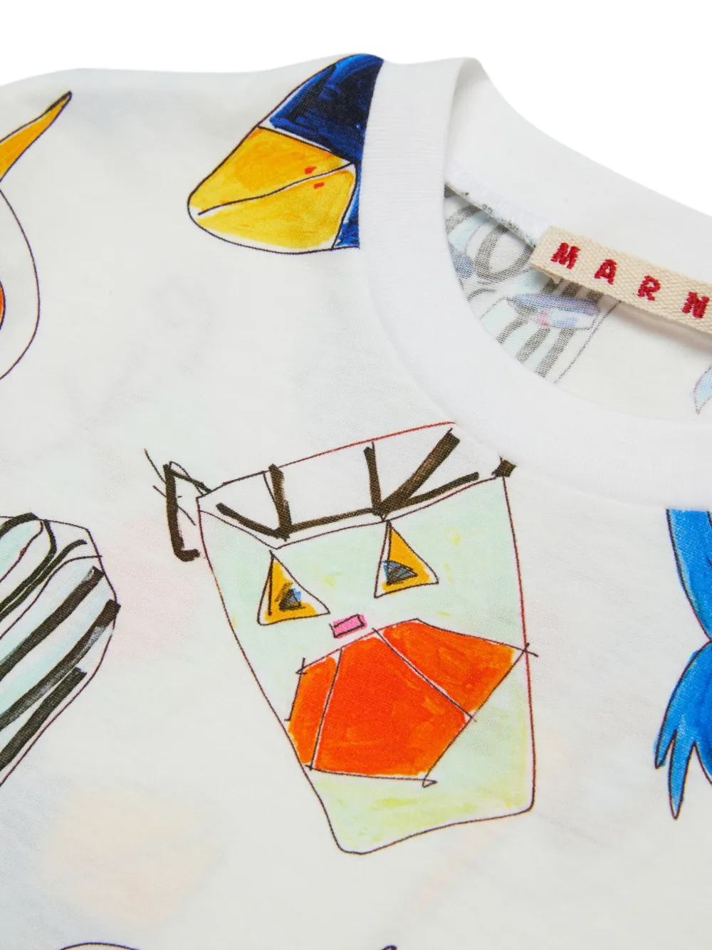 Футболка с принтом Marni Kids, белый — фото 3