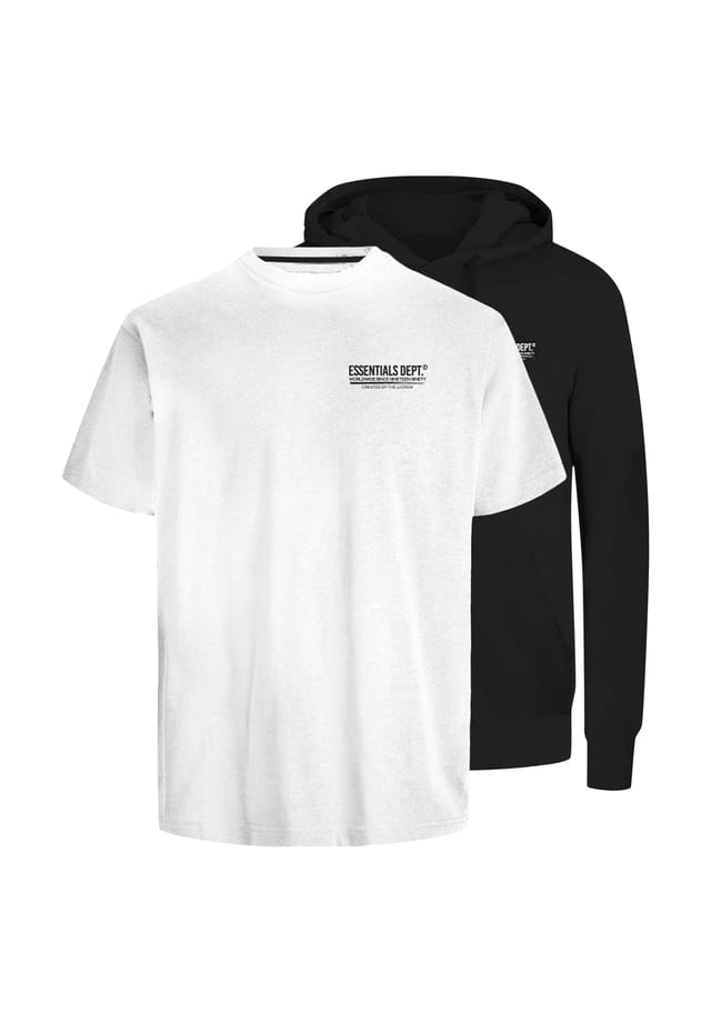 

Толстовка с капюшоном оливкового цвета с коротким рукавом и толстовкой комбо Jack & Jones, мультиколор