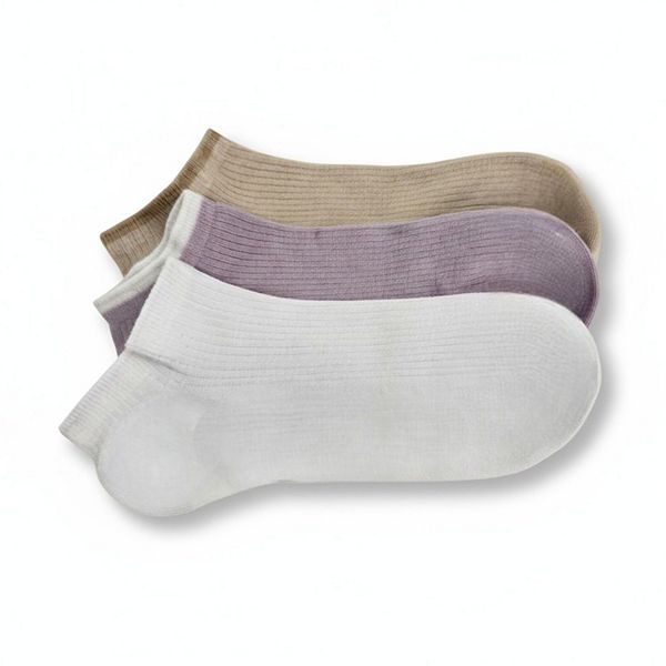 

Женские носки до щиколотки 3 пары - разноцветные и удобные, шелковистый вискозный материал, идеальны для теплой погоды Wear Sierra, Lavender White Camel