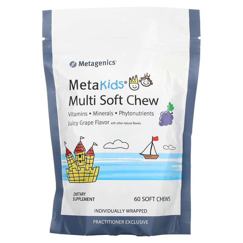 

Metagenics, MetaKids, Multi Soft Chew, сочный виноград, 60 жевательных таблеток
