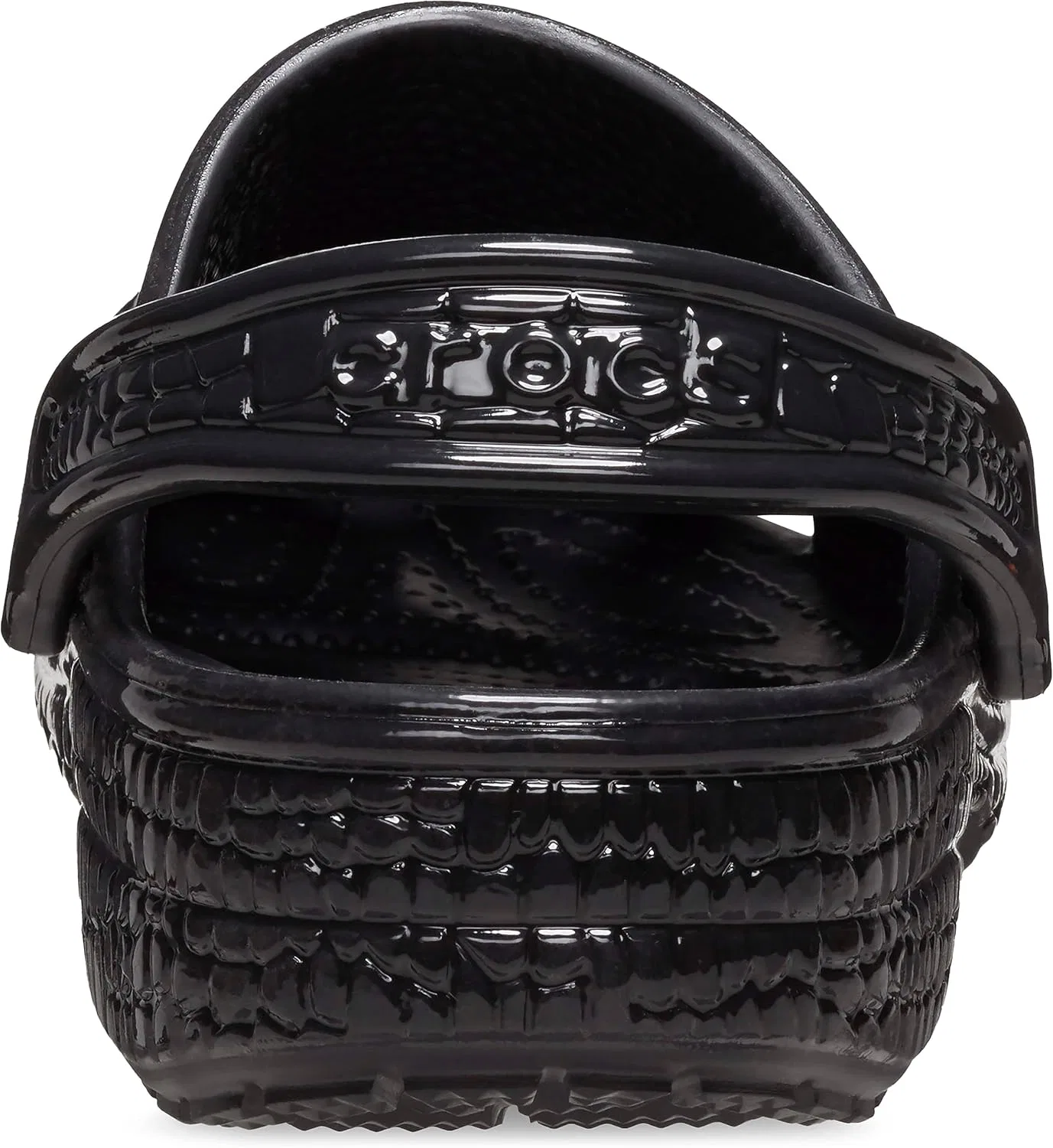 Кроксы Unisex Adult Classic Crocskin Clogs, Metallic Black — фото 2