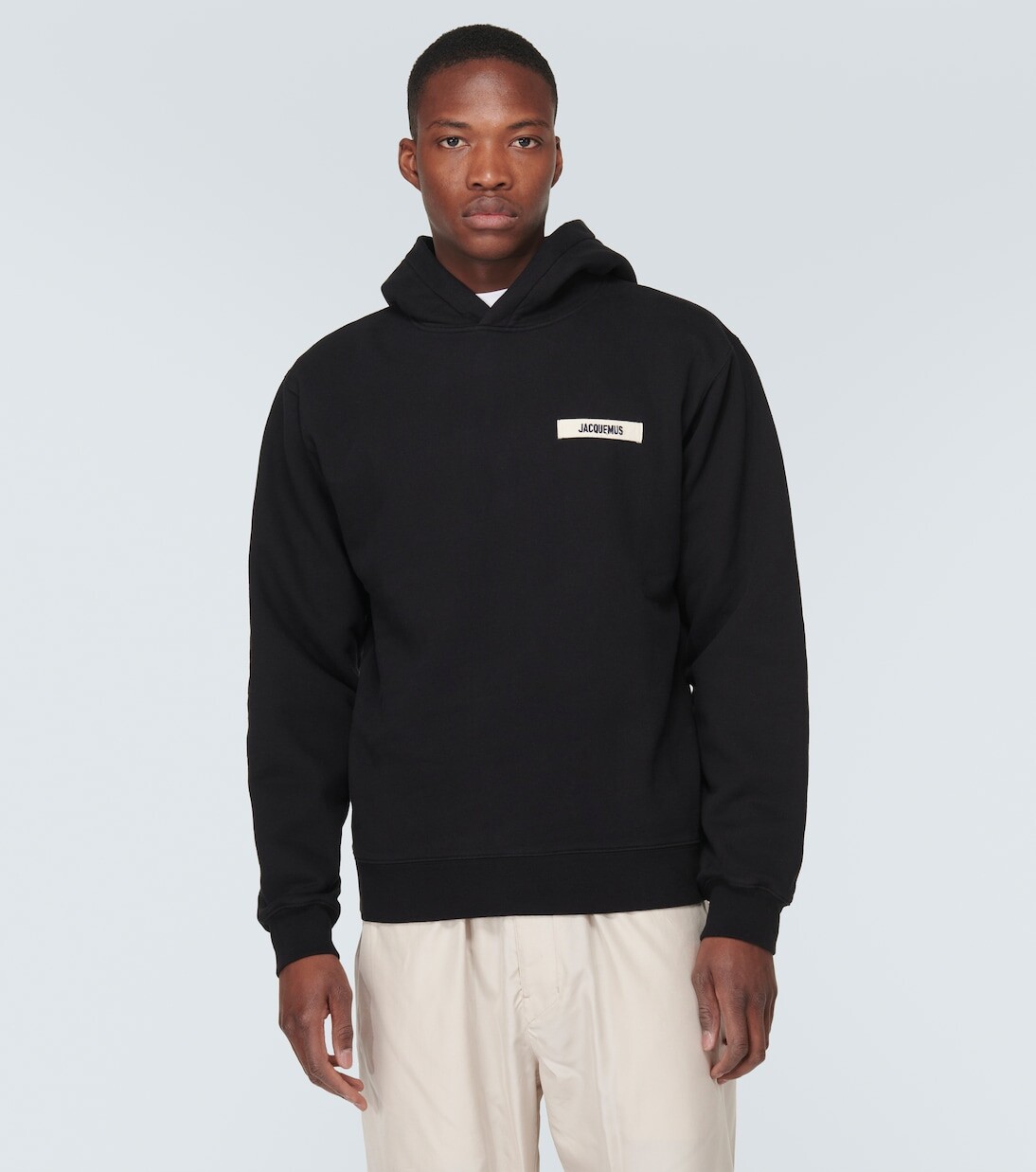 Le hoodie худи из зернистого хлопка Jacquemus, черный — фото 3