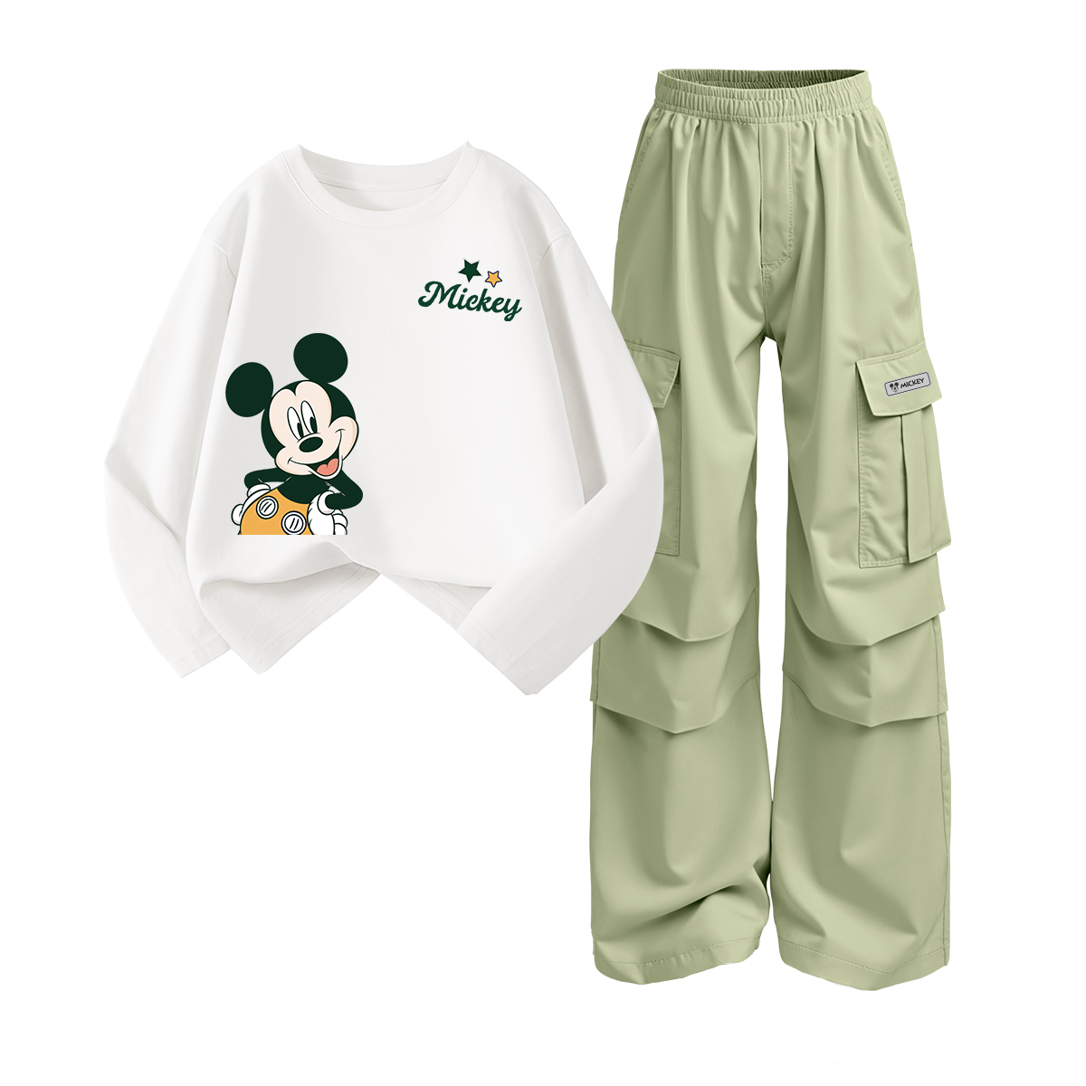 Повседневная спортивная одежда для детей 3-7 лет Disney, белый/зеленый — фото 4