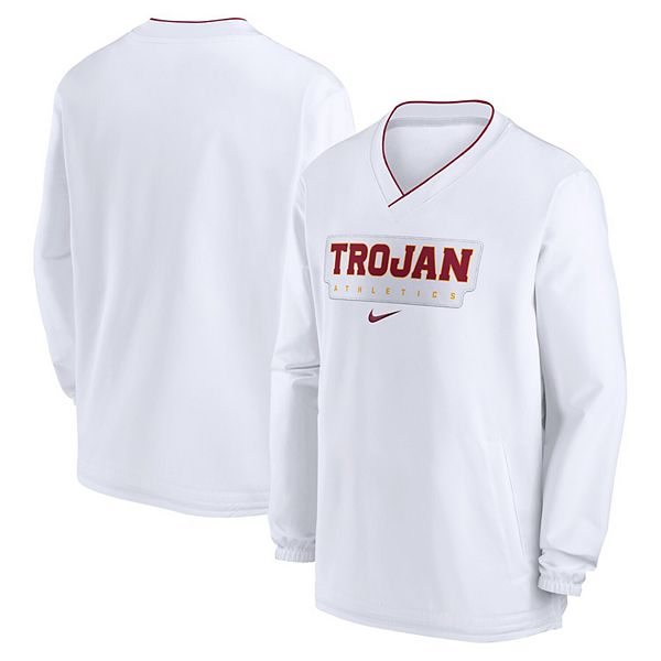 Мужская белая ветровка usc trojans 2024 sideline pullover Nike