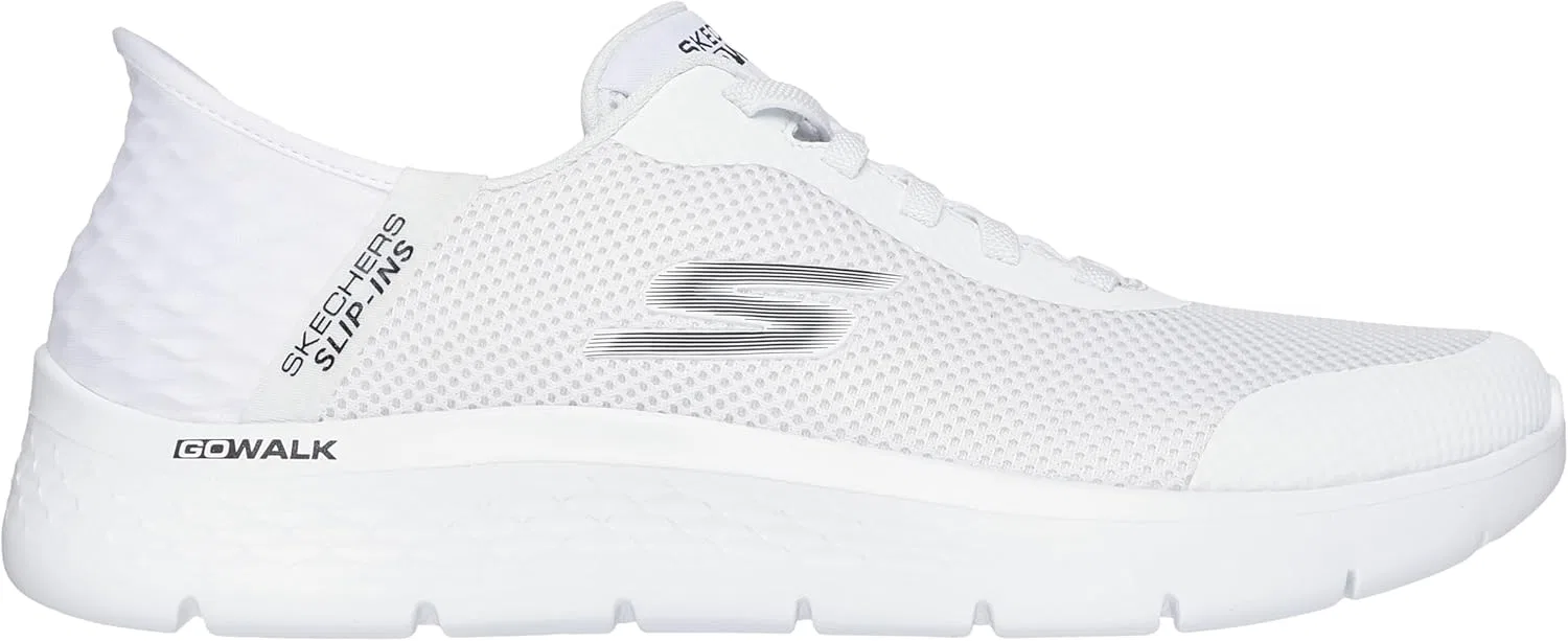 Кроссовки Skechers Men's Hands Free Slip-ins: Go Walk Flex Hands Up, White Textile Synthetic — фото 4