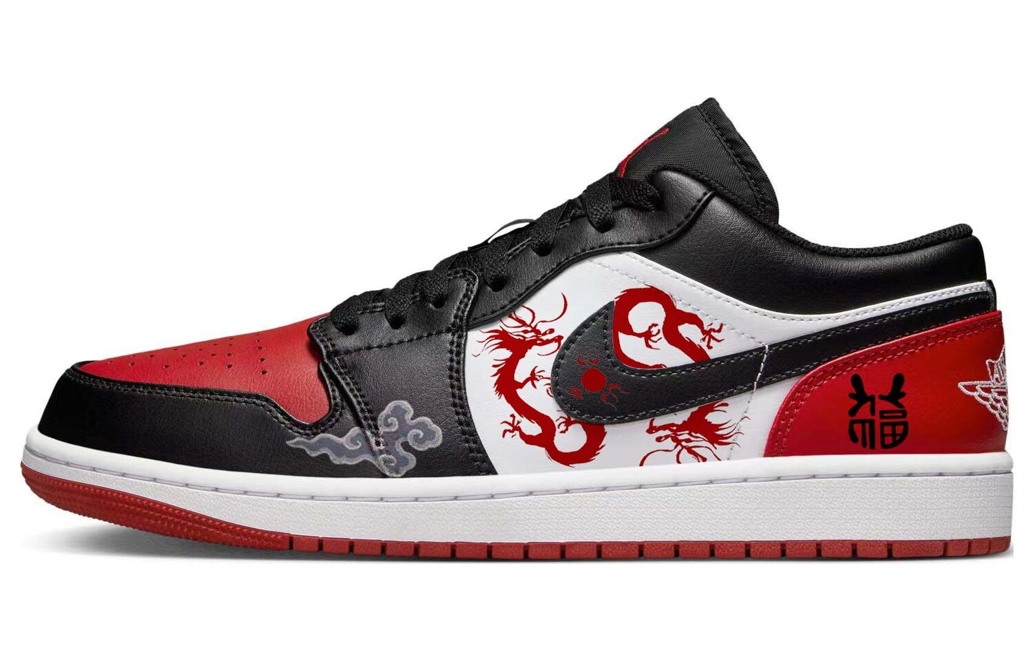 

Кроссовки Air Jordan 1 Vintage Basketball Shoes Women's Low-top Red/Black, красный