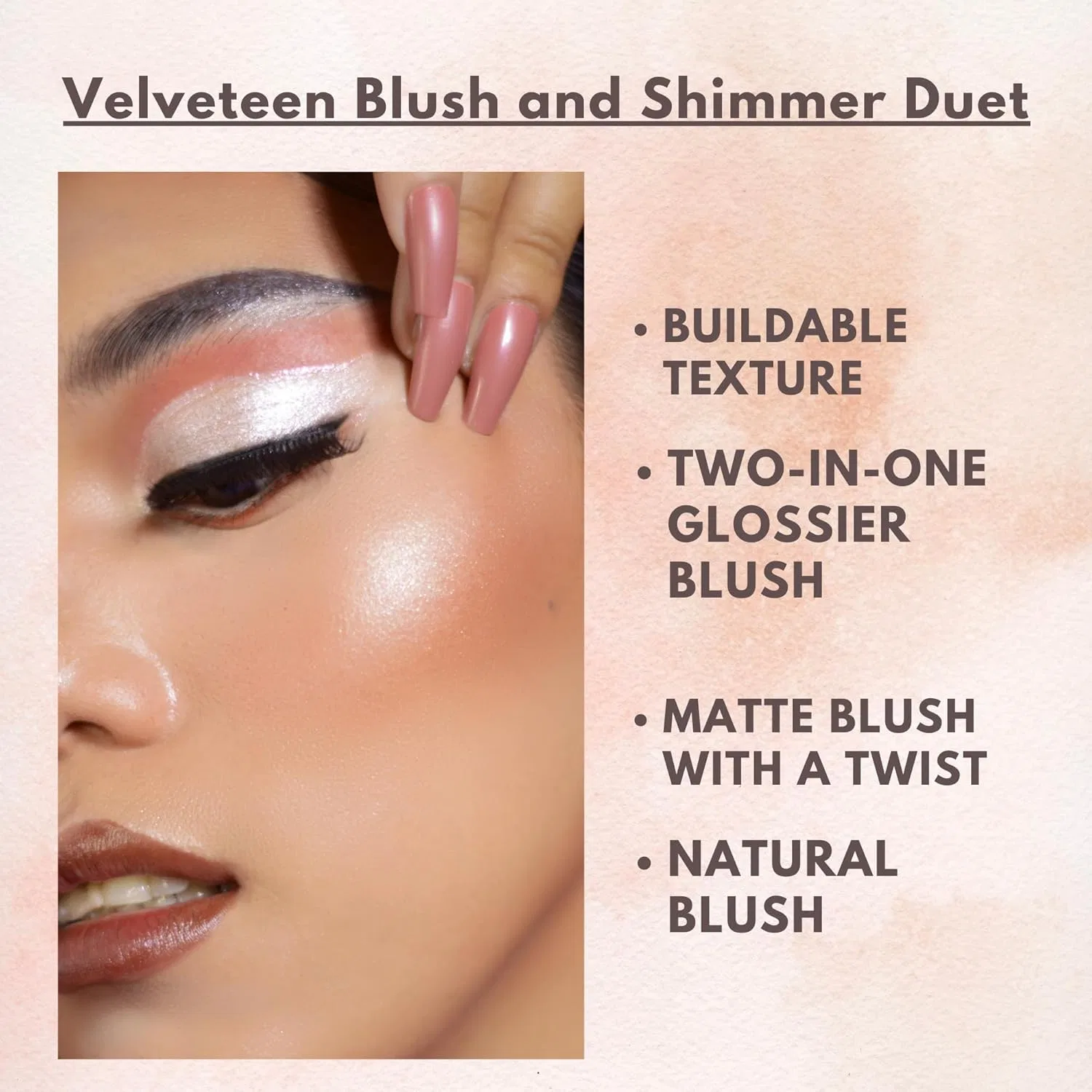 Палетка румян и хайлайтеров GA-DE Velveteen Blush & Shi ммer Duet, оттенок 53 Neutral, 7 г — фото 4