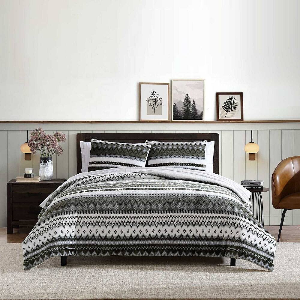 

Комплект одеяла Eddie Bauer Shelton Fair Isle с накидками, зеленый