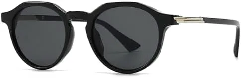 

Круглые солнцезащитные очки 2027 года для женщин с градиентным покрытием, защита от УФ-излучения UV400, ретро-очки для мужчин, модные панк-очки MTZJH, Black Gray