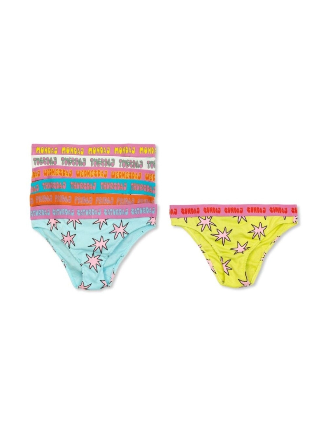 

Трусики Stella McCartney Kids со звездным принтом (набор из семи штук), синий