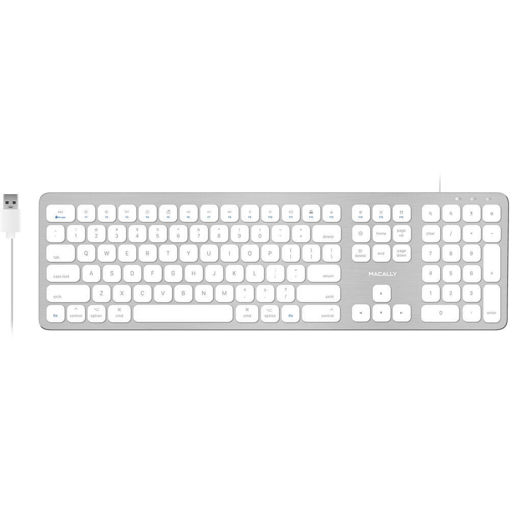 

Ультратонкая проводная USB-клавиатура Macally с 2 портами USB (Mac)