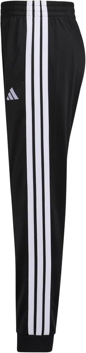 Детские спортивные брюки Adidas с тремя полосками | 100% полиэстер, тренировочные брюки с эластичным поясом, черный — фото 3
