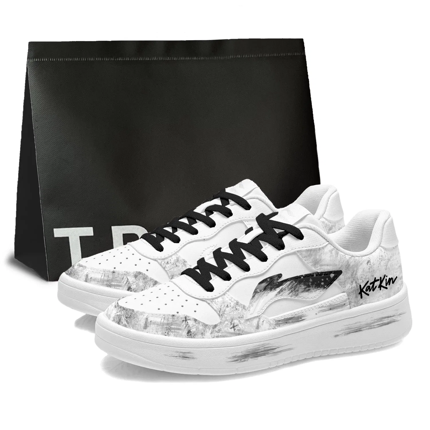 Кроссовки серые градиент Li-Ning Floating Boat Black