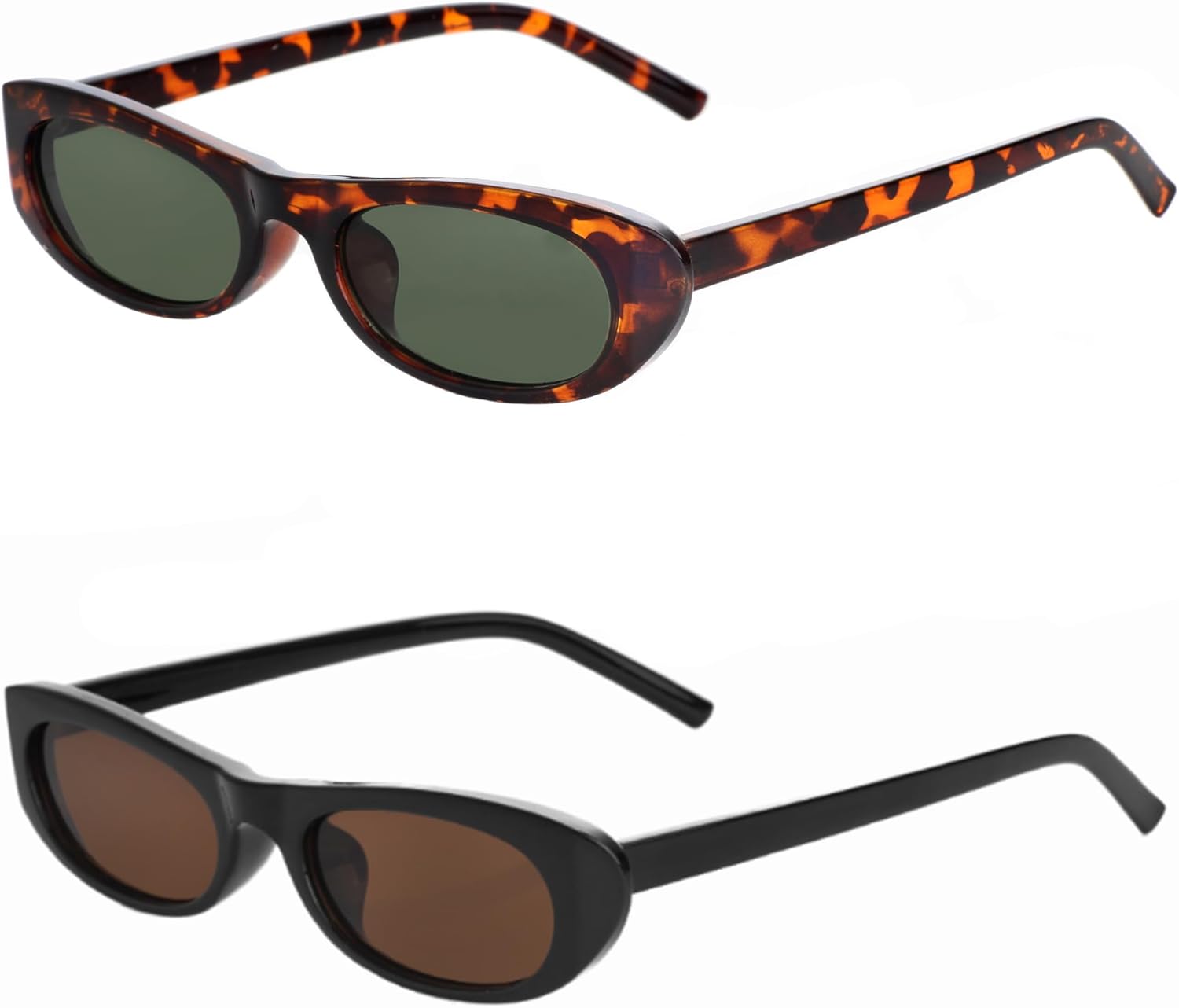 

Удлинённые узкие солнцезащитные очки «кошачий глаз» для женщин и мужчин, солнцезащитные очки в стиле 90-х, маленькие овальные солнцезащитные очки для женщин, чёрные Teumire, A14 Leopard/G15+black/Brown