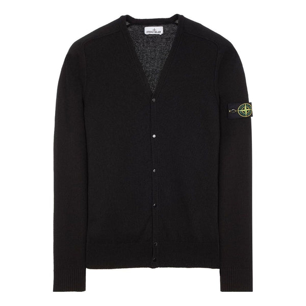 

Свитер raw hand cotton knitted cardigan 'black' Stone Island, черный