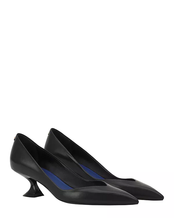 Женские кожаные туфли-лодочки Midnight Step Pump Lanvin, черный