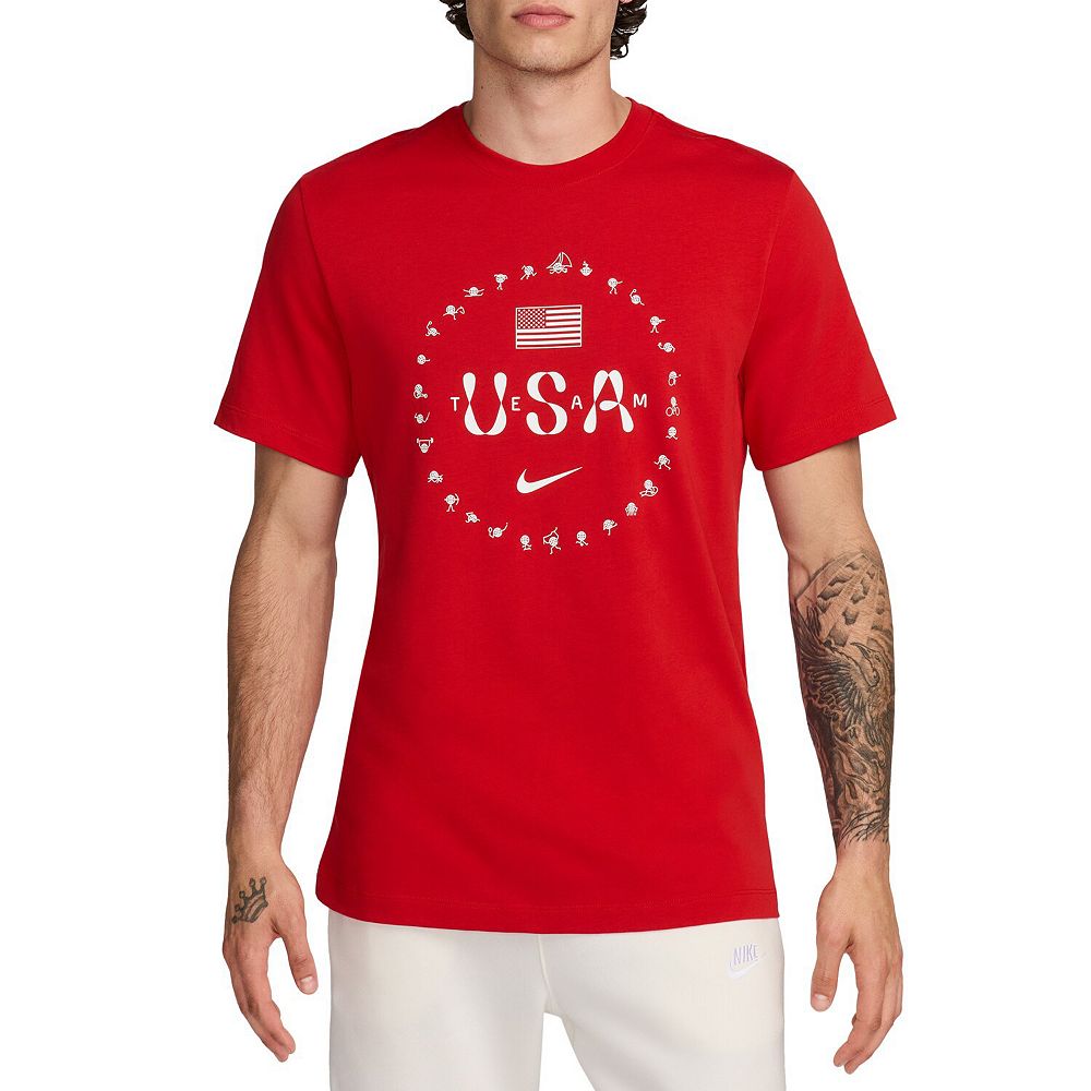 

Мужская футболка Nike Red Team USA Premium Essentials Icon, цвет Usa Red