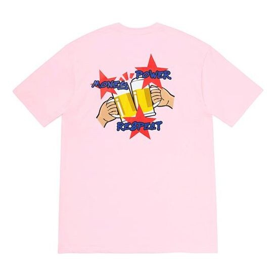 

Футболка fw19 week 17 money power respect tee Supreme, розовый