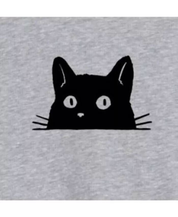 Модная футболка большого размера с изображением выглядывающего кота Hybrid Apparel для юниоров Good Vibes Llc, серый — фото 2