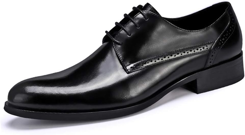 

Мужские классические туфли на шнуровке, деловые кожаные туфли ручной работы из коровьей кожи для городских прогулок, вечеринок, свадеб и банкетов, черные - размер 39/UK 6.5/US 7 Jlfzc