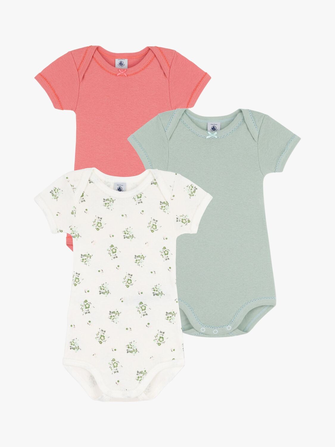 

Боди с короткими рукавами Petit Bateau Baby с принтом, 3 шт., зеленый/мульти