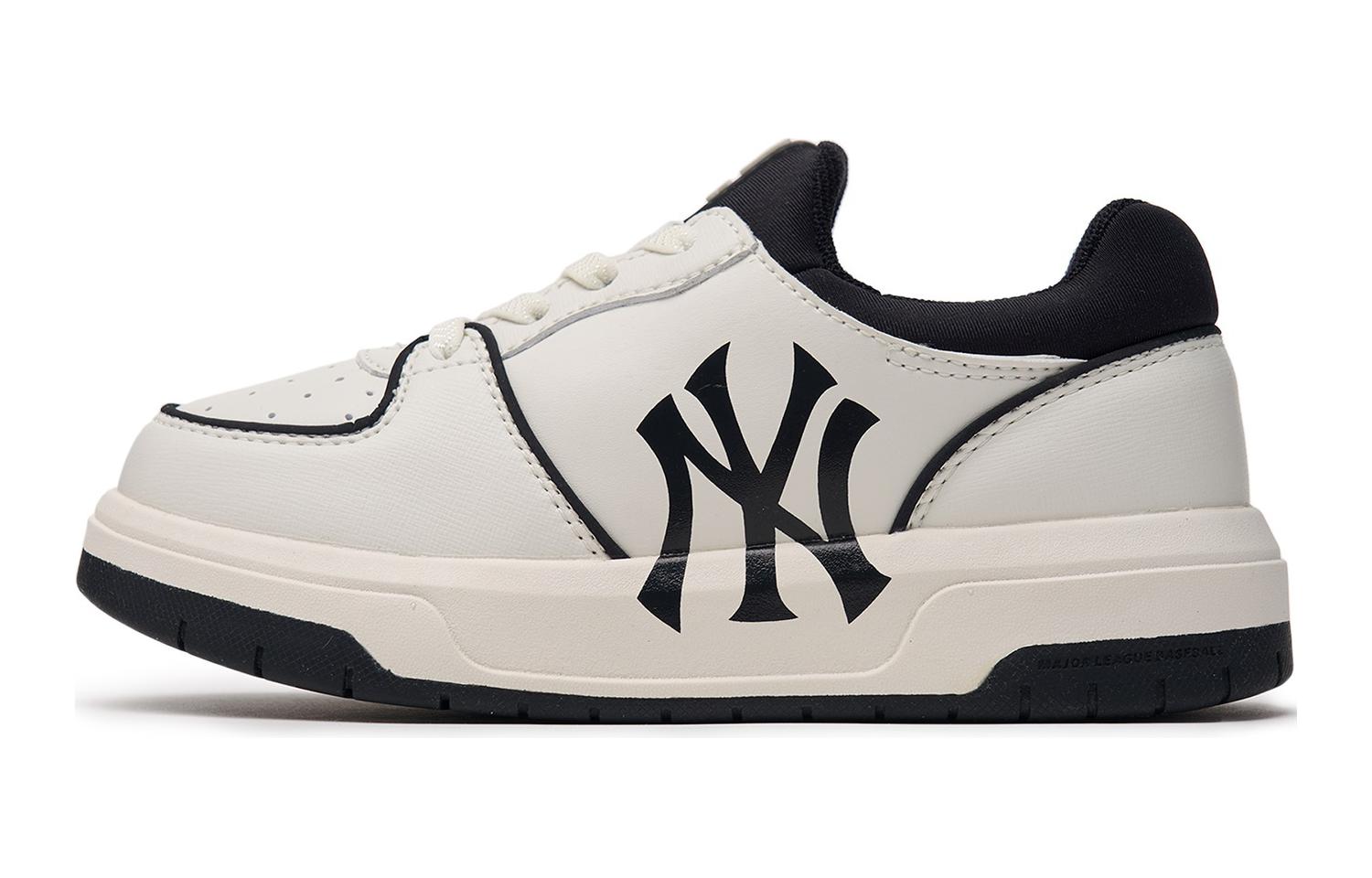 

Массивные противоскользящие износостойкие низкие детские скейтбординг кроссовки Black White MLB