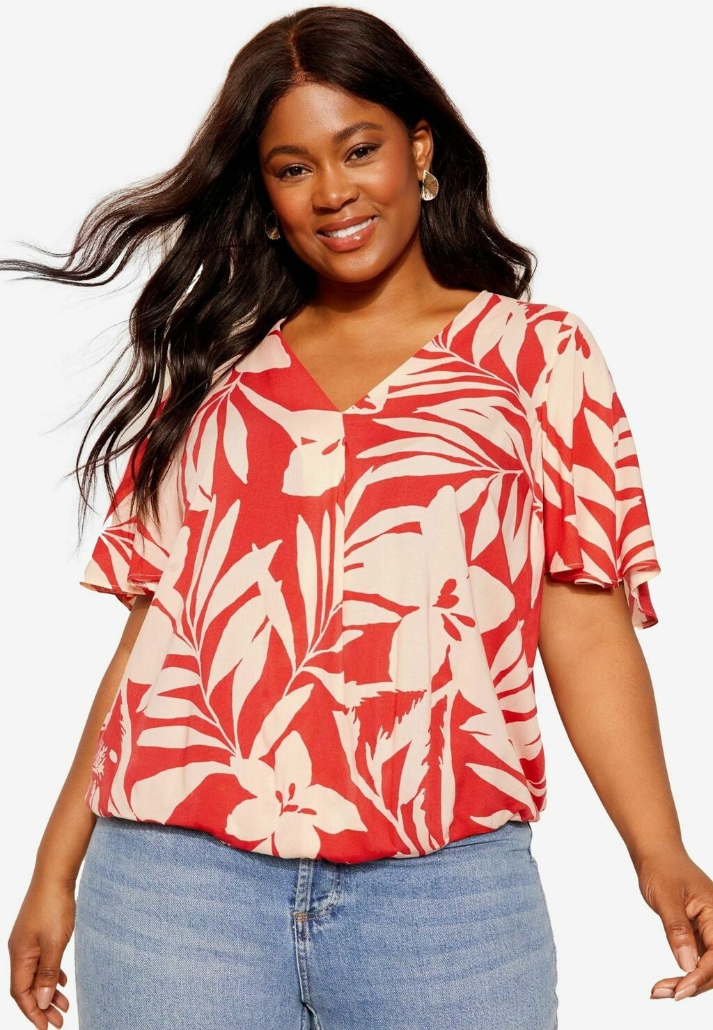 

Блуза SHORT SLEEVE WRAP REGULAR FIT Friends Like These, красный