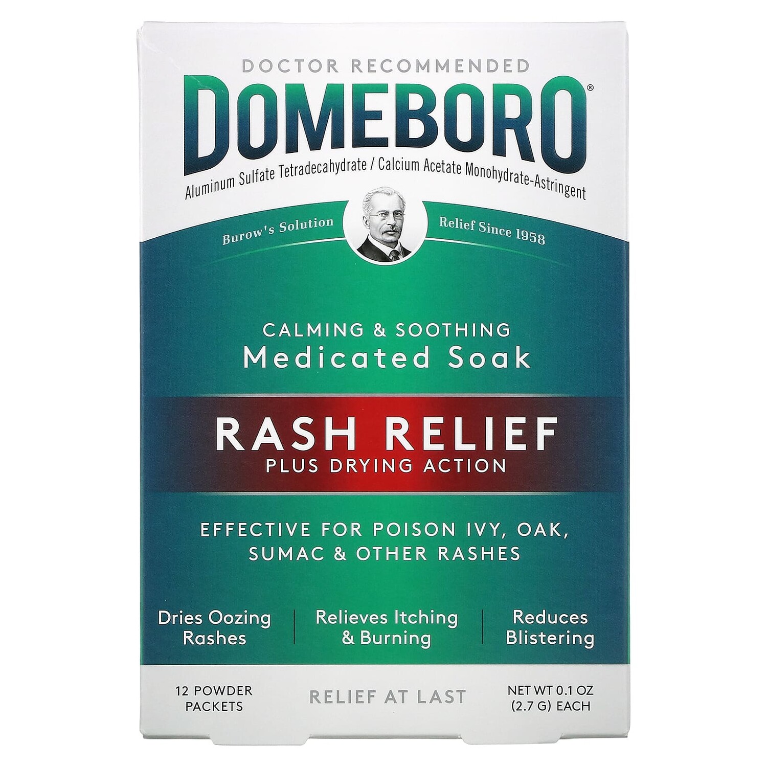 

Domeboro Medicated Soak Rash Relief 12 Powder Packets