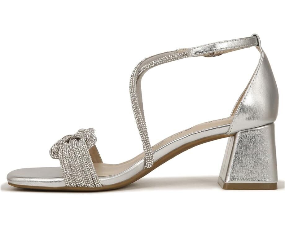 Туфли LifeStride Captivate Strappy Block Heel Dress Sandals, серебряный — фото 4