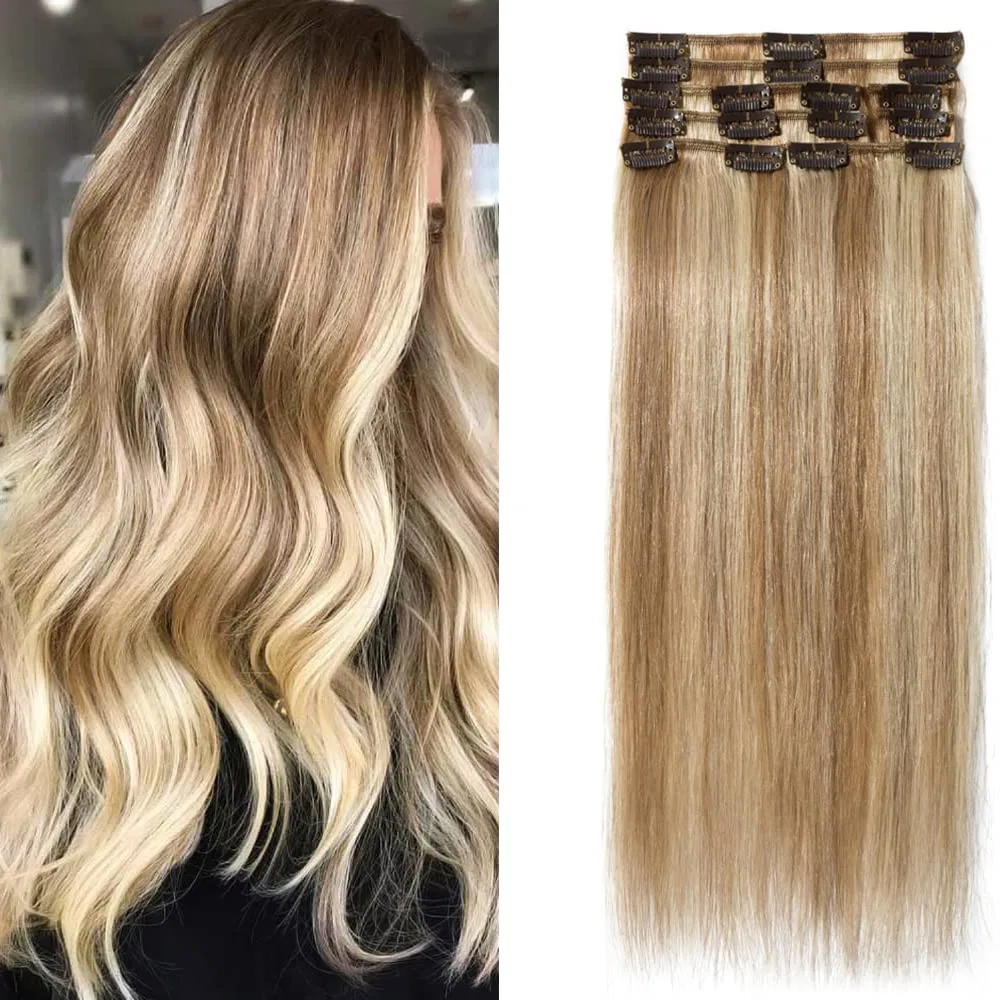 Накладные пряди «Clip-In» из натуральных волос Remy от TESS Tess, Light Brown/Light Blonde Balayage