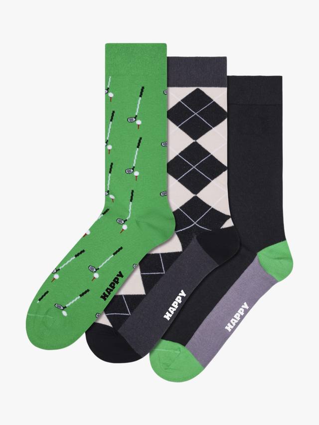 

Легкие гольф-носки Happy Socks HS Lite, Pack of 3, Green