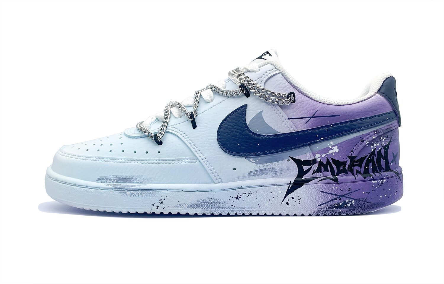 

Кроссовки Nike Court Vision 1 Skateboarding Shoes Men Low-top Purple, синий