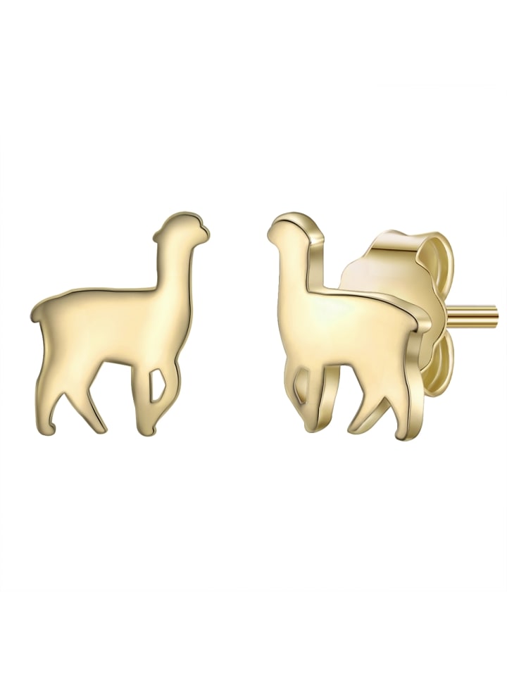 

Glanzstücke München Серьги-гвоздики в виде альпаки из стерлингового серебра с желтым золотом