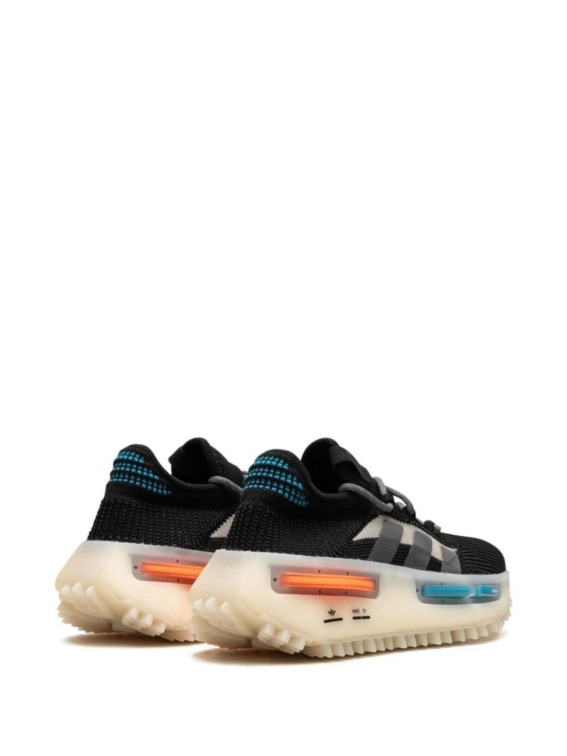Кроссовки NMD S1 Core Black Blue Orange Adidas, черный — фото 3