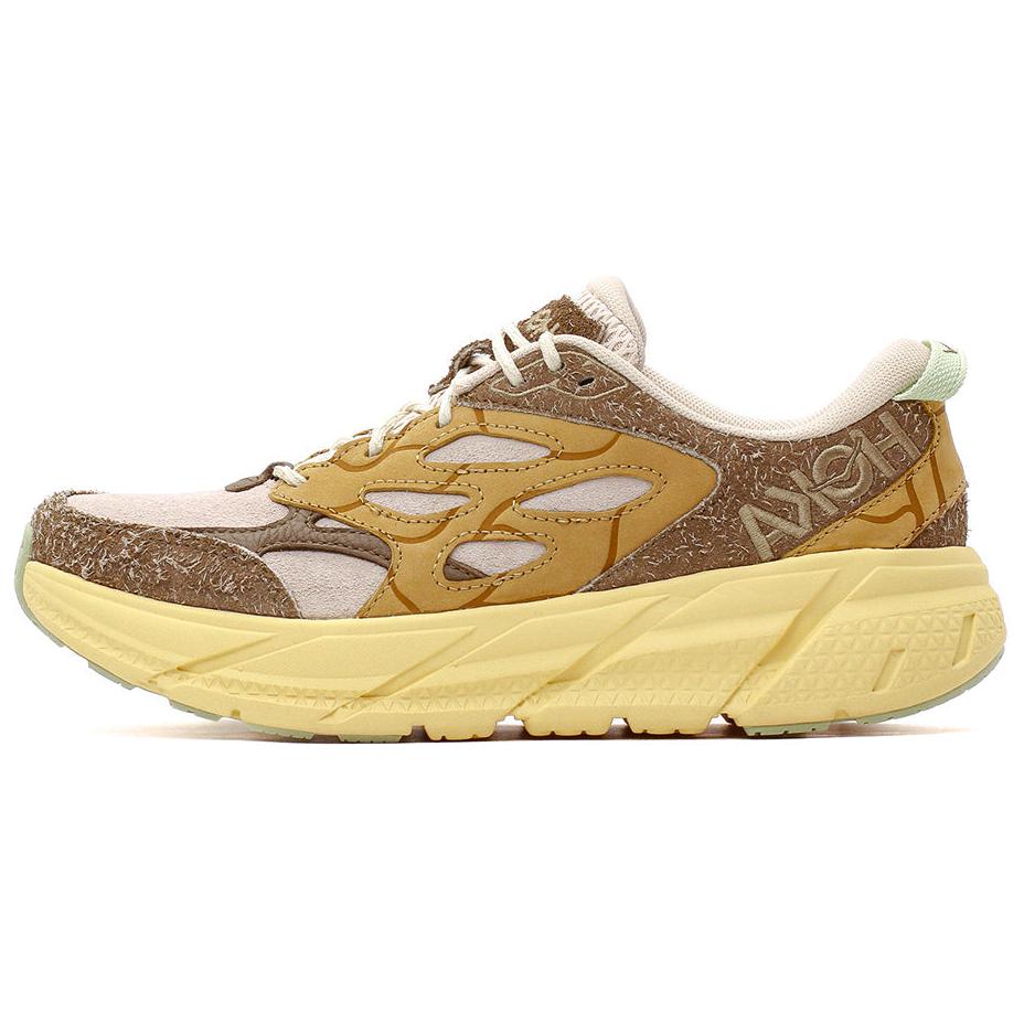 

HOKA ONE ONE Кроссовки Clifton из замши коричневые с желтым, цвет Brown Yellow