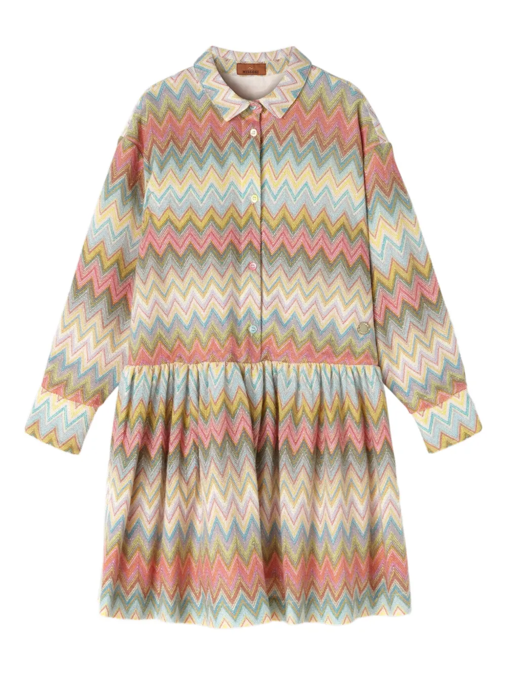 

Платье-рубашка с шевронным узором Missoni Kids, нейтральный