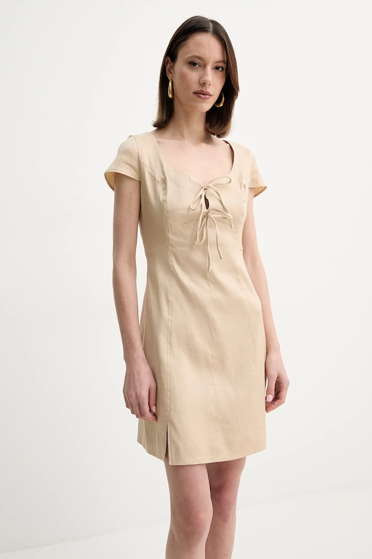 

Льняное платье ISABEAU Guess, бежевый
