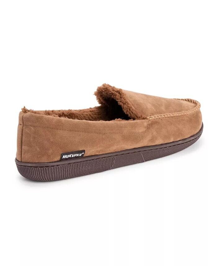 Мужские мокасины из искусственной замши, цвет Camel, S (8-9) MUK LUKS, коричневый/бежевый — фото 3