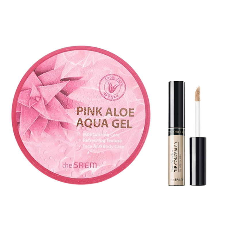 

Шелковистый алоэ вера консилер безупречный стойкий прилегающий без эффекта маски увлажняющий 6,5г+300мл The Saem