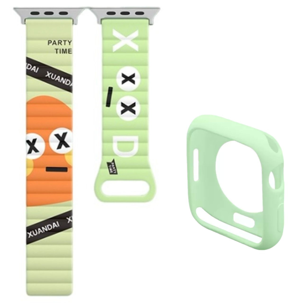 

Ремешок из силиконового материала, совместимый с Apple CHENSONG, Rice balls - strap + silicone protective case