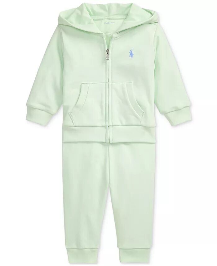 

Комплект из толстовки и штанов из французского трикотажа для малышей Polo Ralph Lauren, зеленый