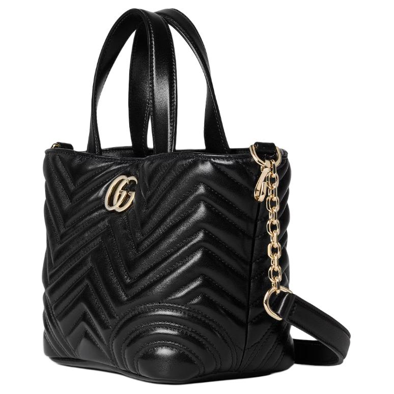 Сумка тоут Gucci GG Marmont из натуральной кожи ягненка — фото 3