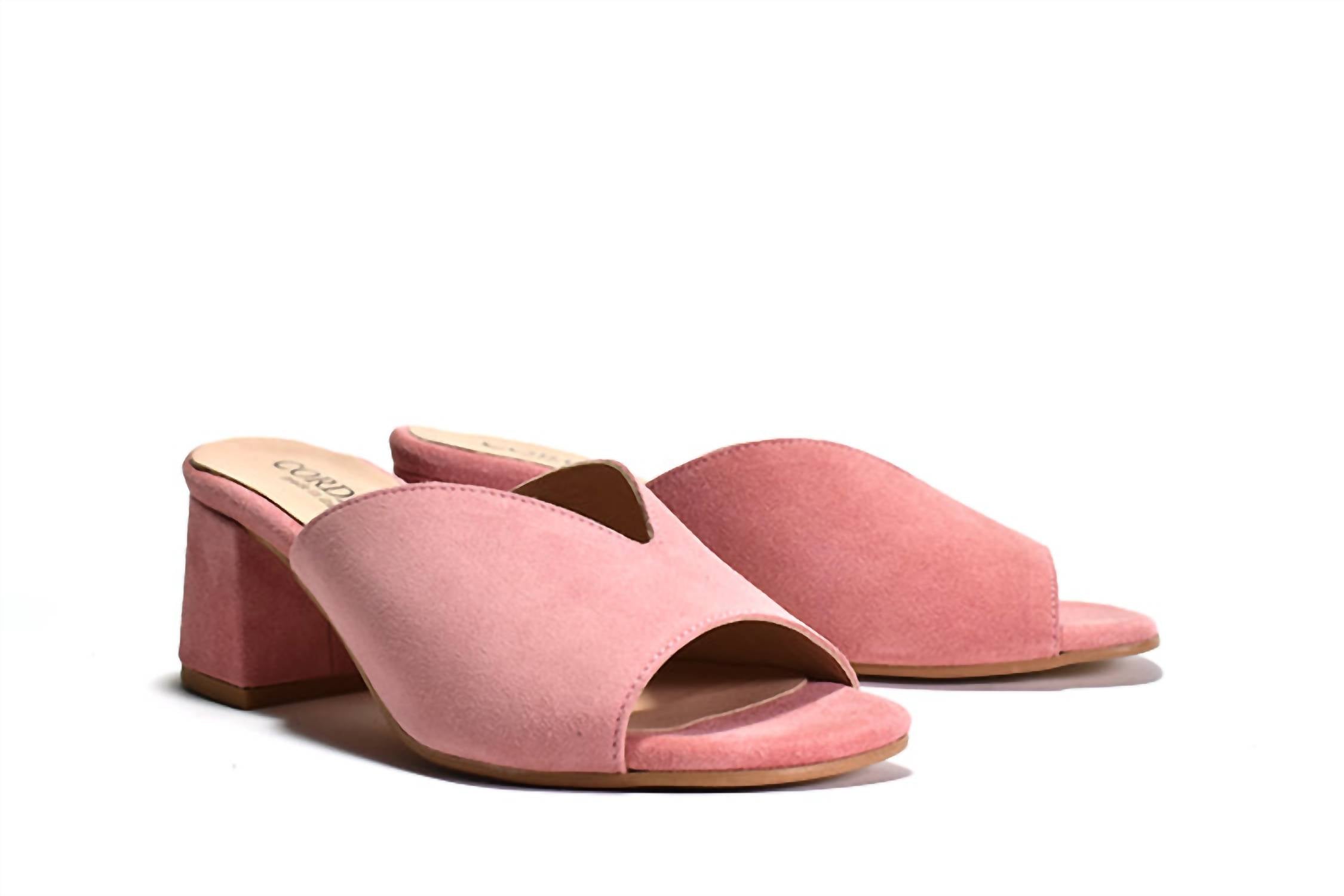 Women's Pollie Slip On Suede Mule Sandal In Rose Suede CORDANI