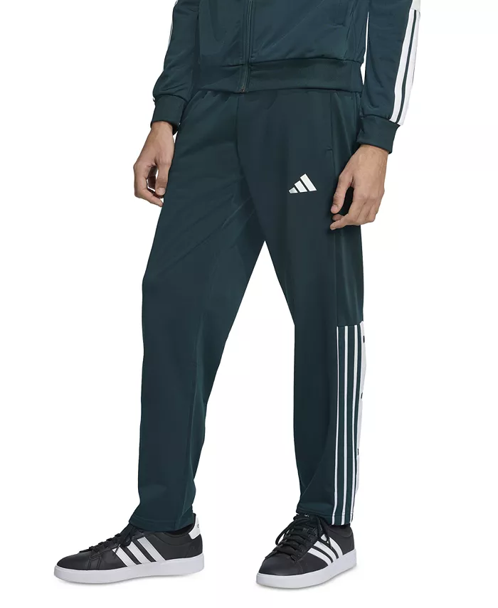 

Мужские брюки с полосками и логотипом на кнопках adidas, зеленый