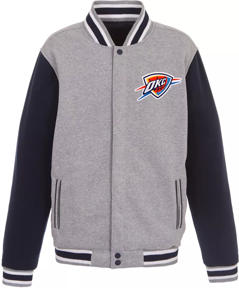 

Мужская двусторонняя флисовая куртка JH Design Oklahoma City Thunder Grey