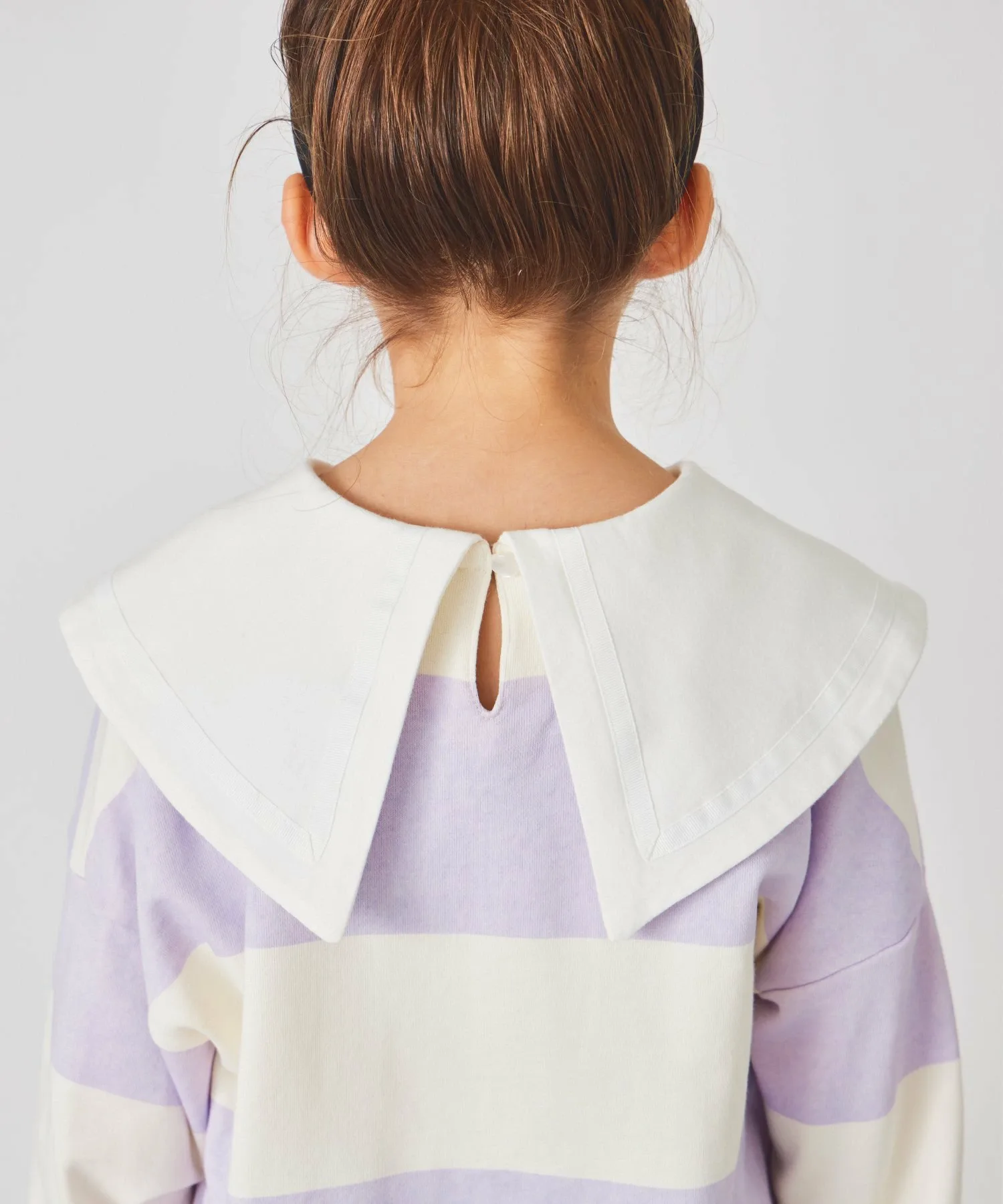 Полосатая блузка с матросским воротником Ever Closet, purple — фото 3