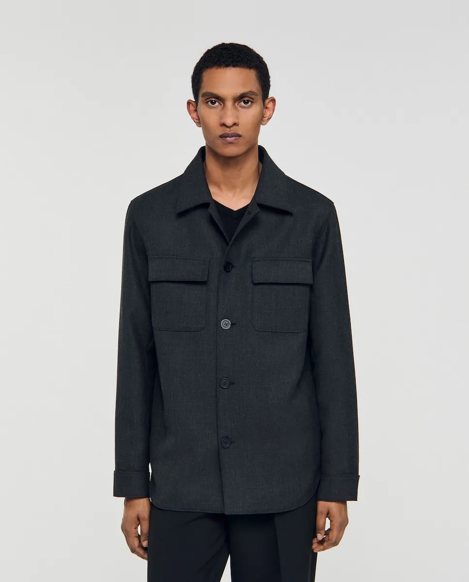 

Мужская шерстяная рубашка Sandro, черный