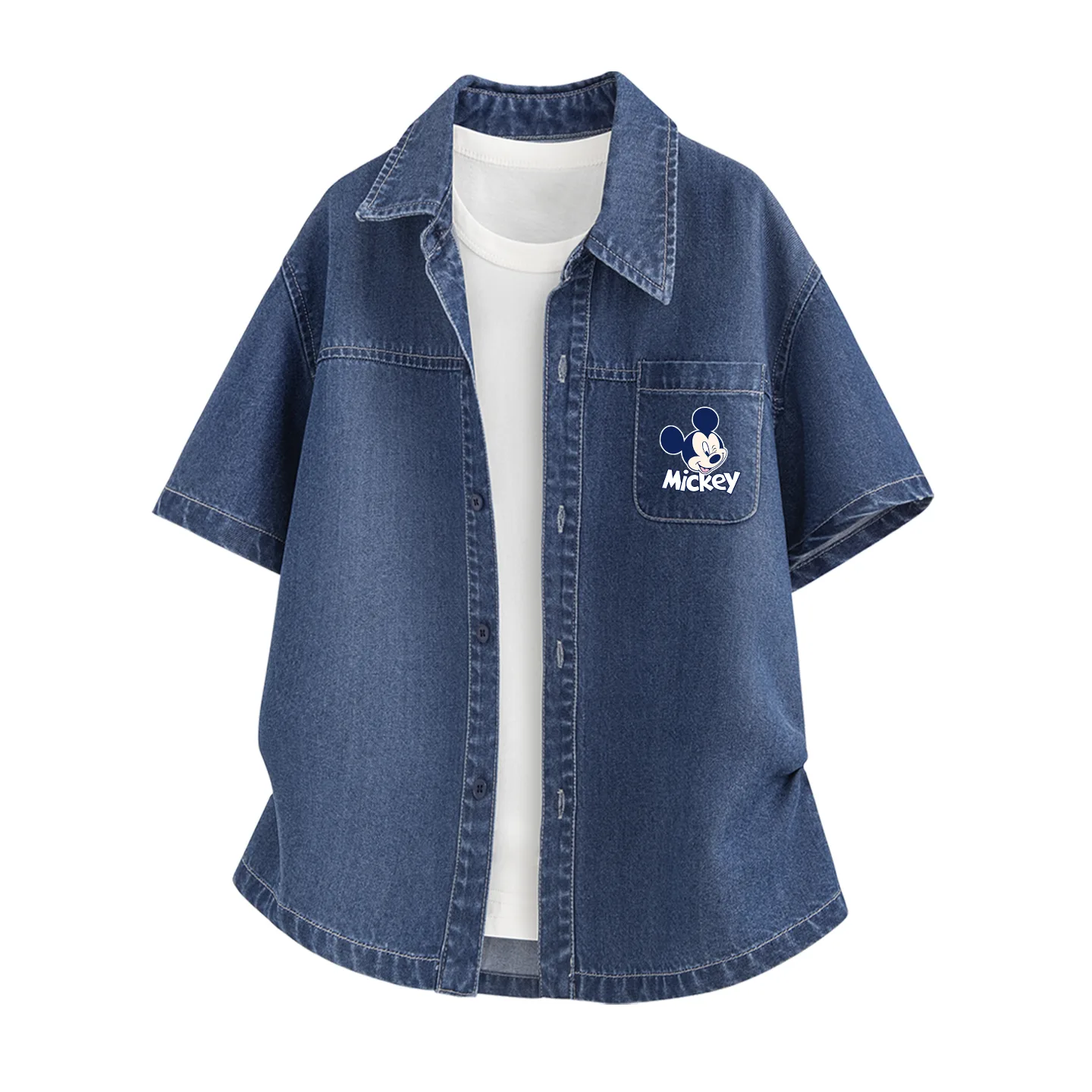 Детская джинсовая рубашка с круглым вырезом Disney, Dazzle Denim Blue