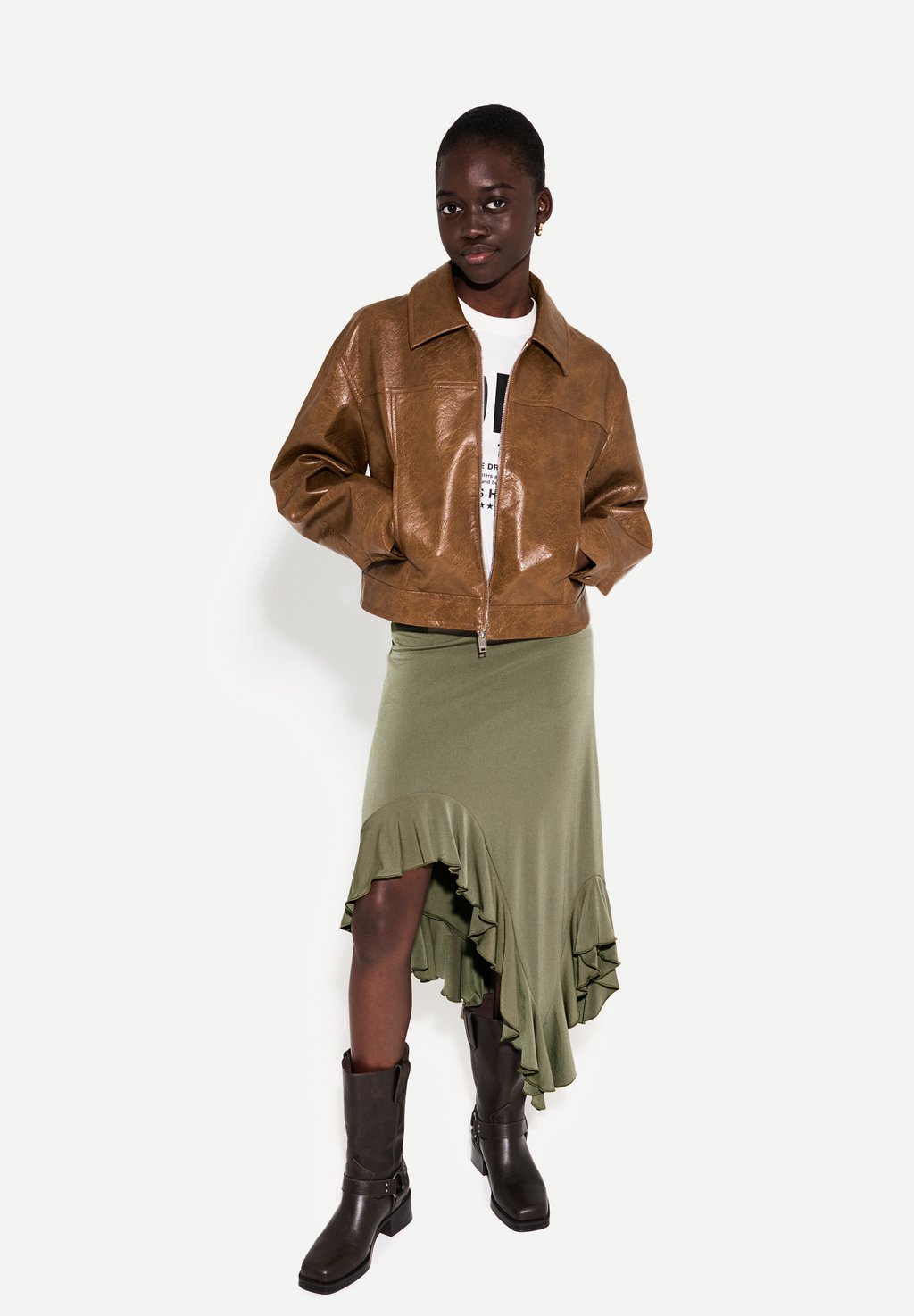 

Юбка-колокол Bershka, оранжевый
